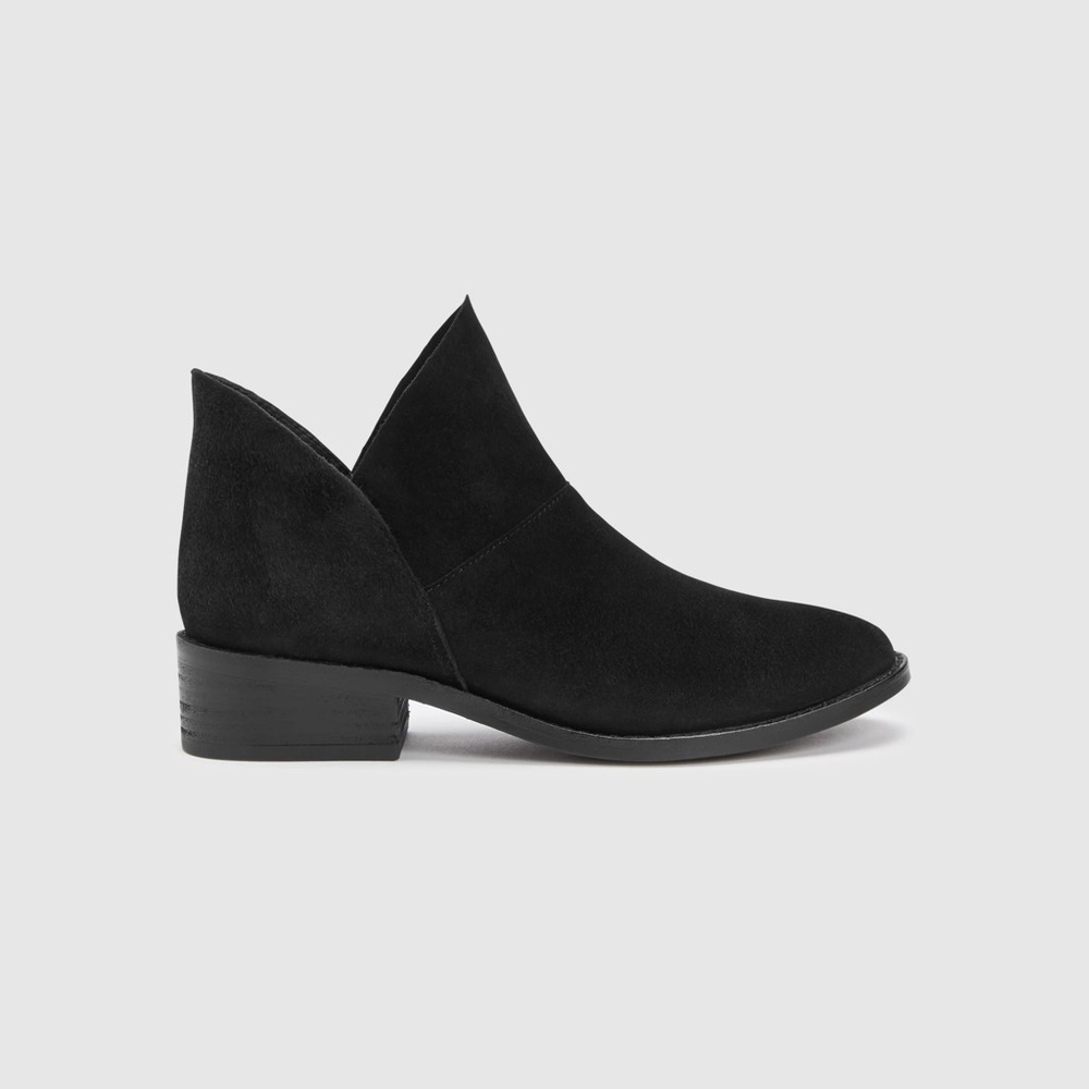 Eileen Fisher‎ Leaf Bootie Black Suede Size 8 1/2